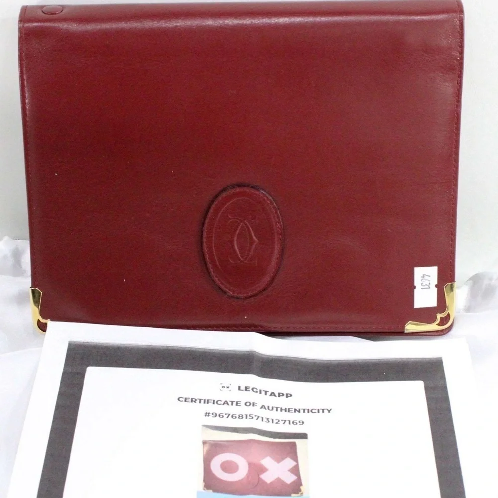 Authentic Cartier Panthere Leather Handbag / Clutch in a Dust Bag.